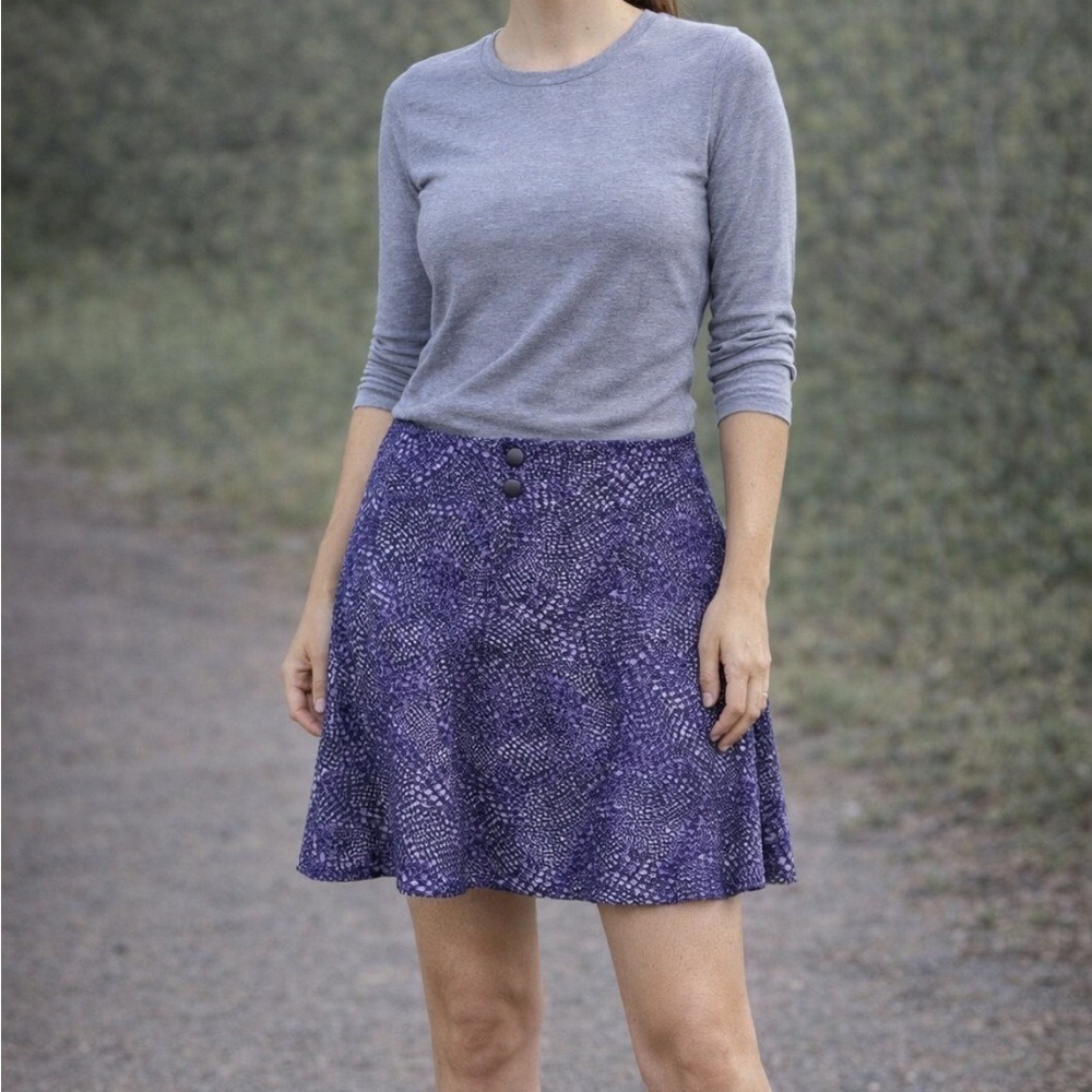 Title Nine Nimblene Pickleball Tennis Golf Skort Womens 14 Purple Animal Print